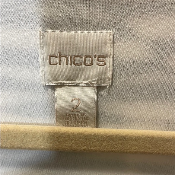 Chico's Black and White Ruched Wrap Dress - Picture 2 of 5